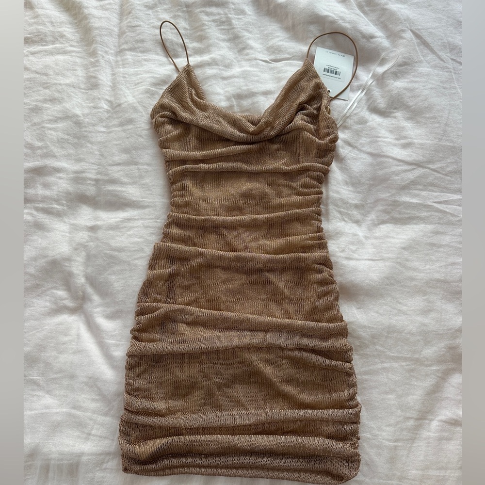 Hello Molly Size Small Party Fever Dress in Rose Gold